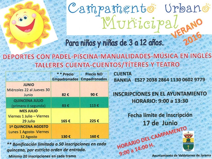 Campamento urbano verano 2016