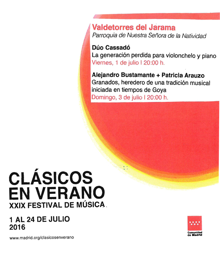 Clásicos en Verano, días 1 y 3 de julio en Valdetorres de Jarama
