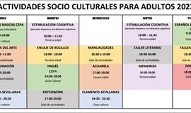 Calendario Actividades Socio Culturales para adultos 2022