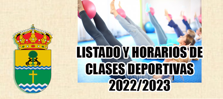 Listado y horarios de clases deportivas 2022-2023